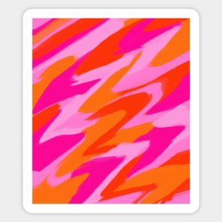 Pink and Orange Abstract Marble Effect Wavy Sticker